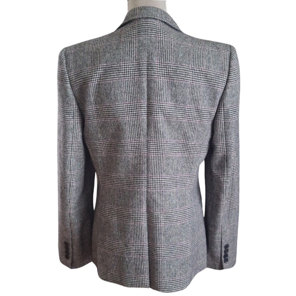 Paul Stuart Academia Preppy Business Casual Plaid Gray Work Wool Blazer Jacket - Picture 2 of 10